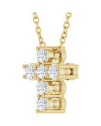 Colar Cruz Cravejado em Ouro 14k com Diamantes de Laboratório – Modelo 7
