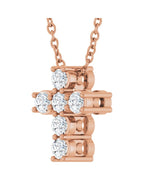Colar Cruz Cravejado em Ouro 14k com Diamantes de Laboratório – Modelo 7