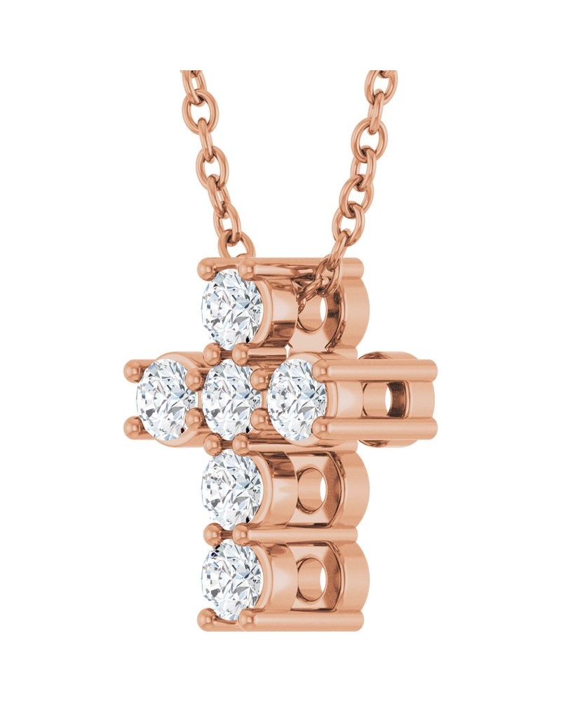 Colar Cruz Cravejado em Ouro 14k com Diamantes de Laboratório – Modelo 7