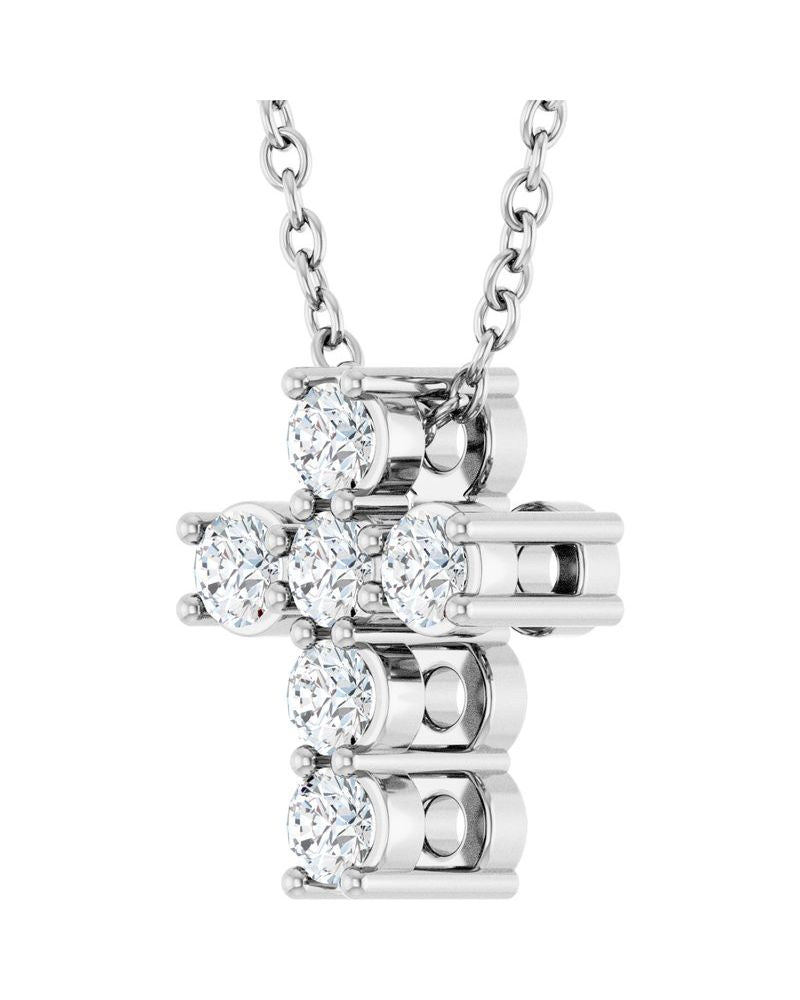 Colar Cruz Cravejado em Ouro 14k com Diamantes de Laboratório – Modelo 7