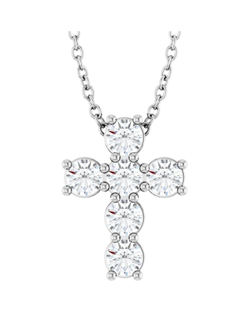 Colar Cruz Cravejado em Ouro 14k com Diamantes de Laboratório – Modelo 7
