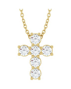 Colar Cruz Cravejado em Ouro 14k com Diamantes de Laboratório – Modelo 7
