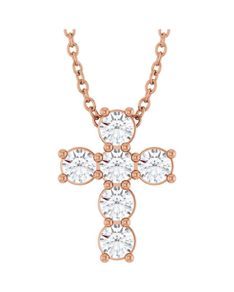 Colar Cruz Cravejado em Ouro 14k com Diamantes de Laboratório – Modelo 7
