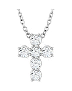 Colar Cruz Cravejado em Ouro 14k com Diamantes de Laboratório – Modelo 7