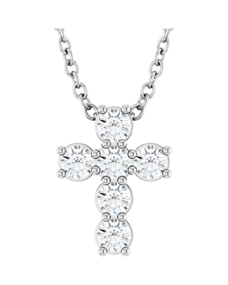 Colar Cruz Cravejado em Ouro 14k com Diamantes de Laboratório – Modelo 7