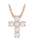 Colar Cruz Cravejado em Ouro 14k com Diamantes de Laboratório – Modelo 7