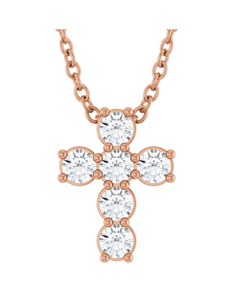 Colar Cruz Cravejado em Ouro 14k com Diamantes de Laboratório – Modelo 7