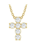 Colar Cruz Cravejado em Ouro 14k com Diamantes de Laboratório – Modelo 7