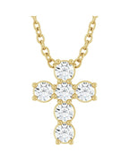 Colar Cruz Cravejado em Ouro 14k com Diamantes de Laboratório – Modelo 7