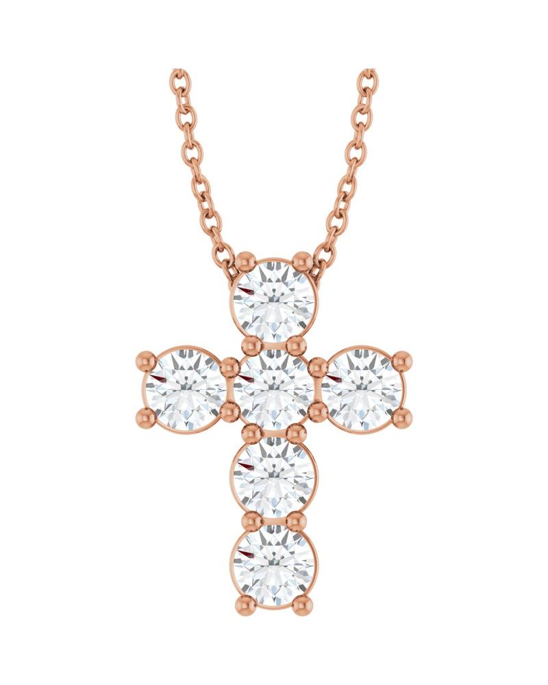 Colar Cruz Cravejado em Ouro 14k com Diamantes de Laboratório – Modelo 7