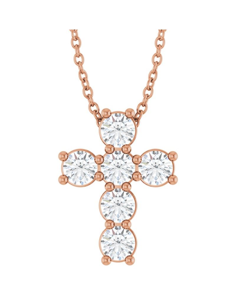 Colar Cruz Cravejado em Ouro 14k com Diamantes de Laboratório – Modelo 7