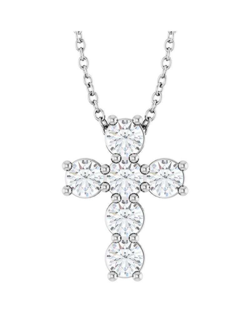 Colar Cruz Cravejado em Ouro 14k com Diamantes de Laboratório – Modelo 7