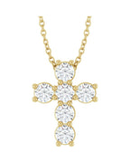 Colar Cruz Cravejado em Ouro 14k com Diamantes de Laboratório – Modelo 7