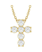 Colar Cruz Cravejado em Ouro 14k com Diamantes de Laboratório – Modelo 7