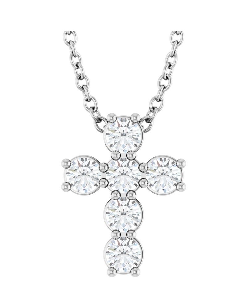 Colar Cruz Cravejado em Ouro 14k com Diamantes de Laboratório – Modelo 7