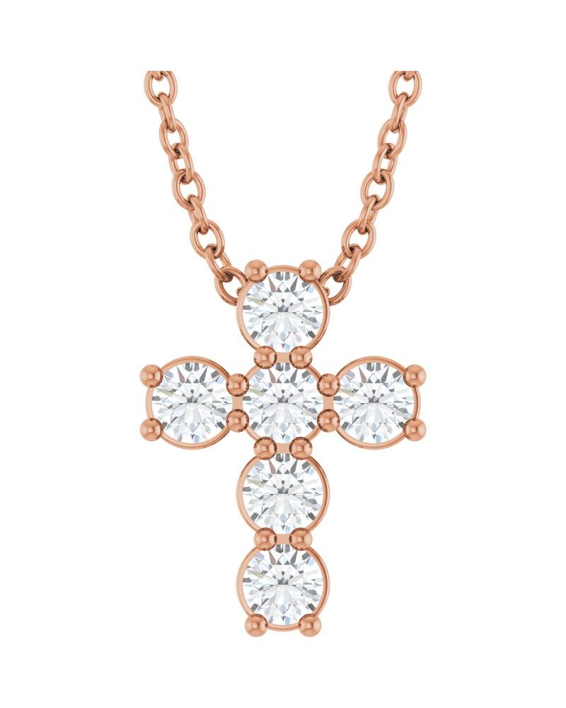 Colar Cruz Cravejado em Ouro 14k com Diamantes de Laboratório – Modelo 7