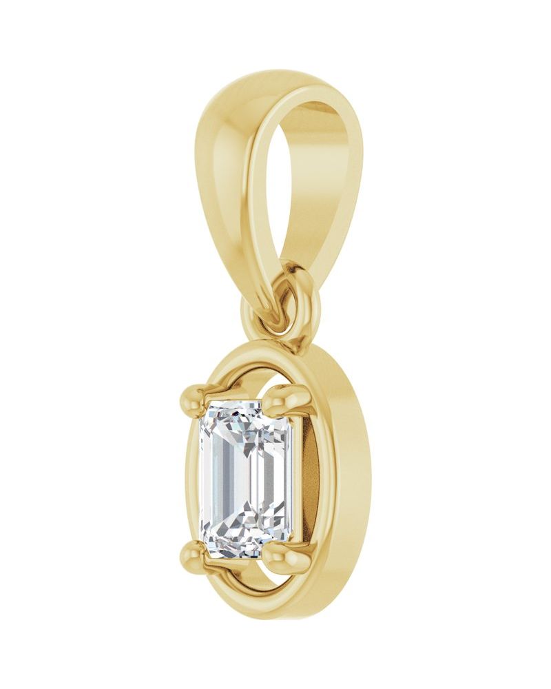 Pingente Solitário em Ouro 14k com Diamantes de Laboratório – Modelo 6