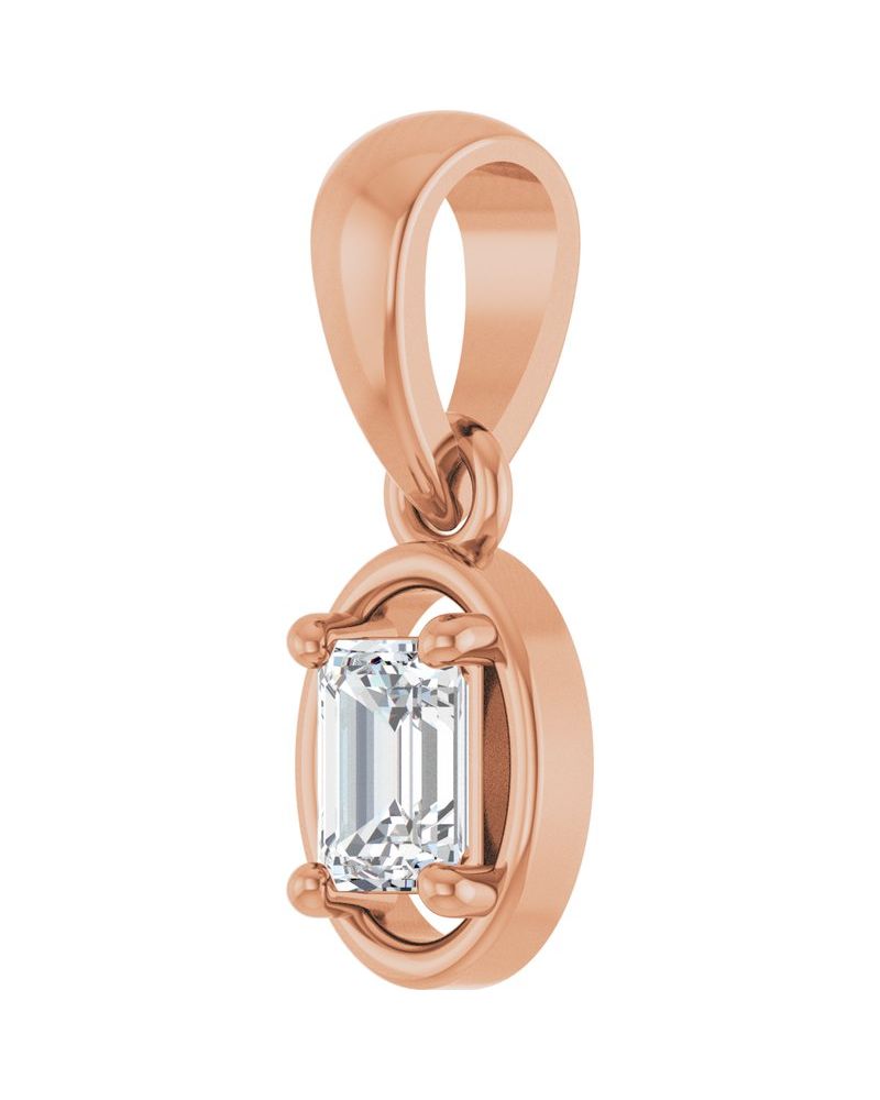Pingente Solitário em Ouro 14k com Diamantes de Laboratório – Modelo 6