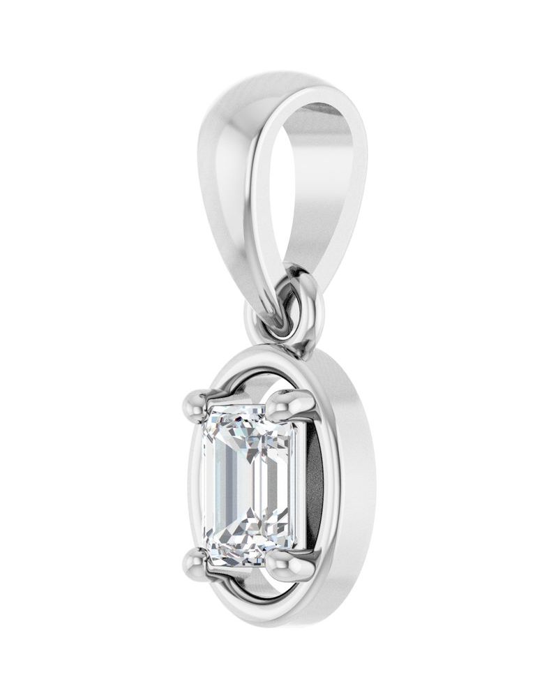 Pingente Solitário em Ouro 14k com Diamantes de Laboratório – Modelo 6