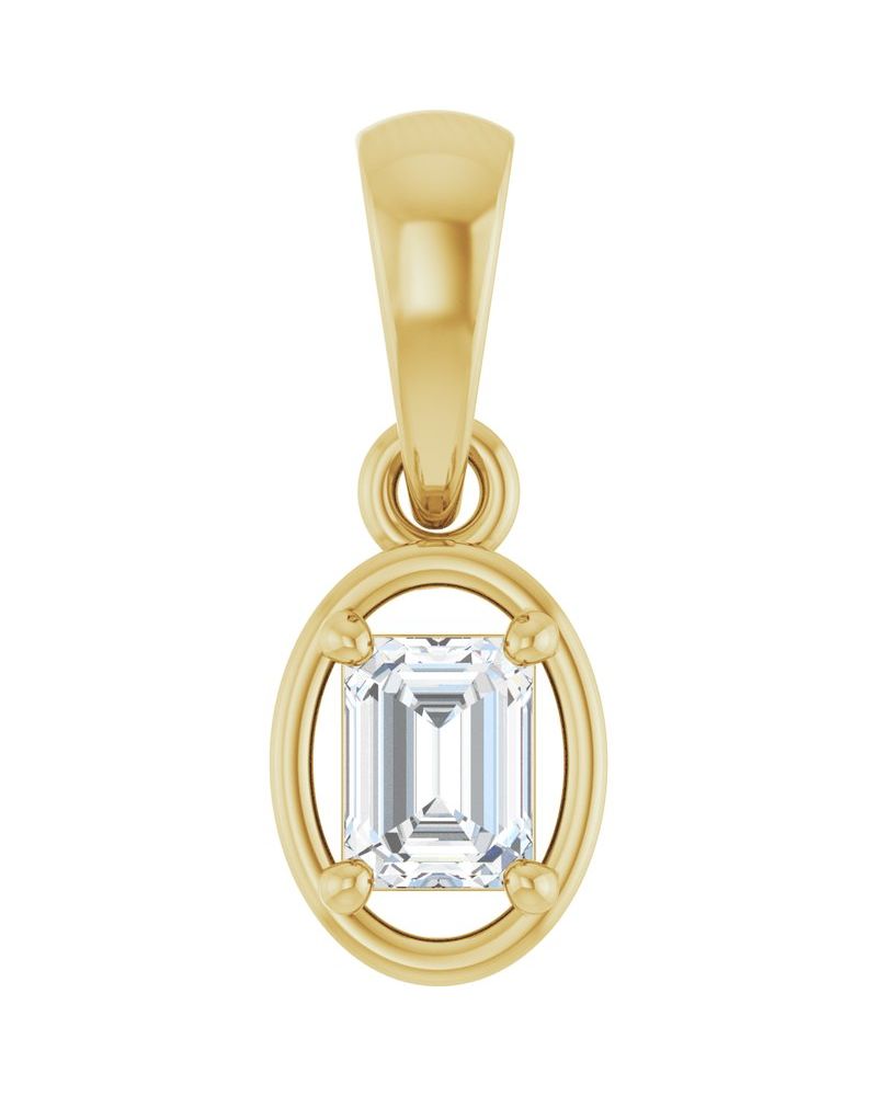 Pingente Solitário em Ouro 14k com Diamantes de Laboratório – Modelo 6