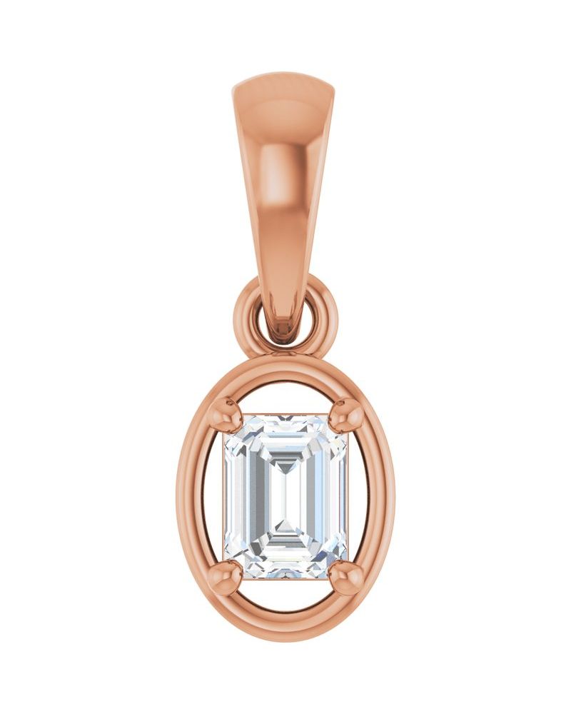 Pingente Solitário em Ouro 14k com Diamantes de Laboratório – Modelo 6