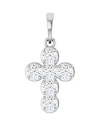 Pingente Cruz Estilo Bezel Cravejado em Ouro 14k com Diamantes de Laboratório