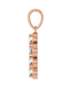 Pingente Cruz Estilo Bezel Cravejado em Ouro 14k com Diamantes de Laboratório