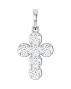 Pingente Cruz Estilo Bezel Cravejado em Ouro 14k com Diamantes de Laboratório