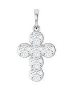 Pingente Cruz Estilo Bezel Cravejado em Ouro 14k com Diamantes de Laboratório