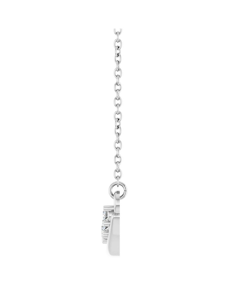 Colar Barra Curva Cravejado em Ouro 14k com Diamantes de Laboratório