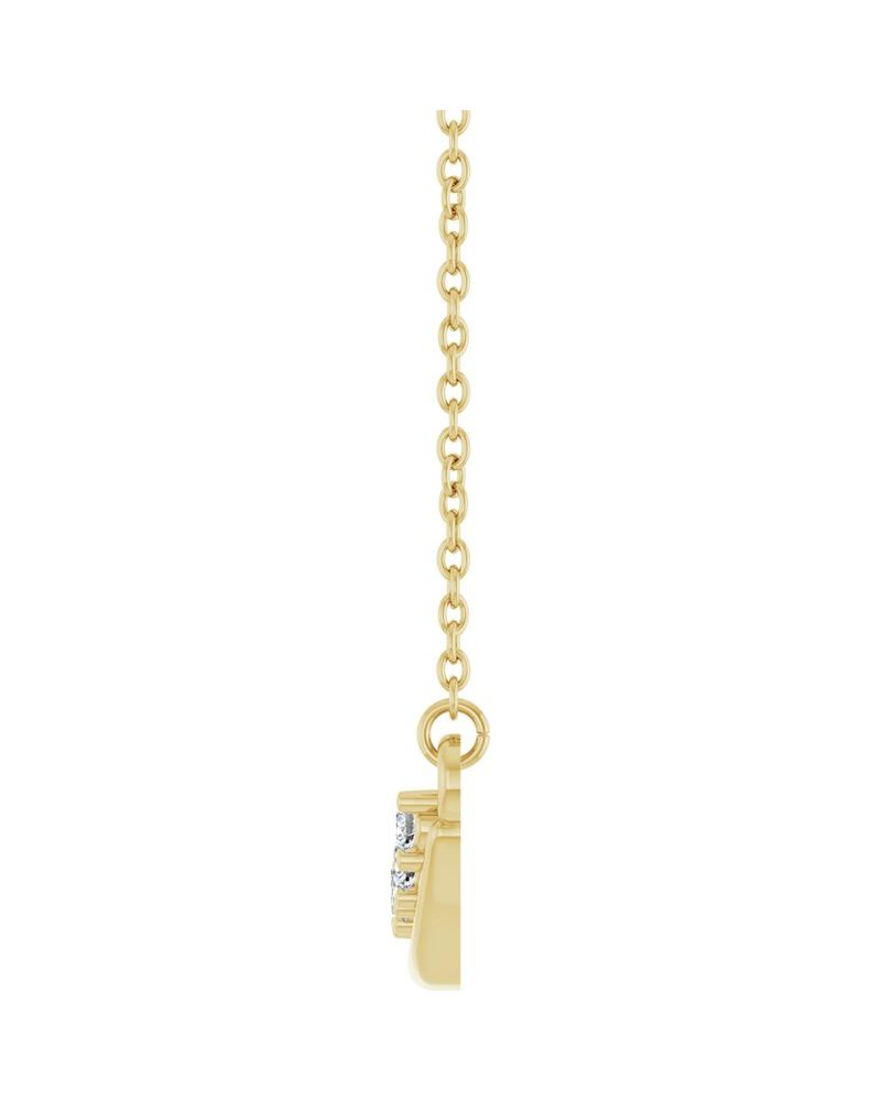 Colar Barra Curva Cravejado em Ouro 14k com Diamantes de Laboratório