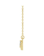 Colar Barra Curva Cravejado em Ouro 14k com Diamantes de Laboratório