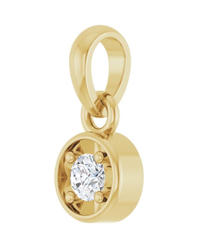 Pingente Explosão Estelar Solitário em Ouro 14k com Diamantes de Laboratório