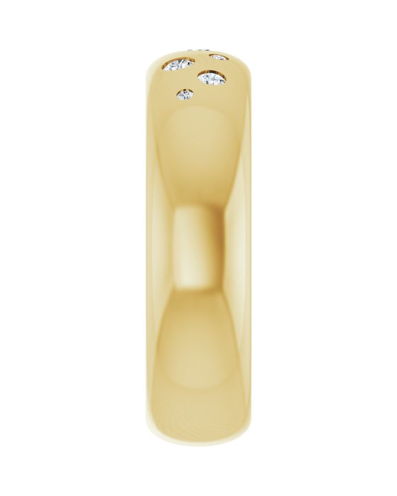 Anel Abaulado Leve Cravejado em Ouro 14k com Diamantes Naturais – Modelo 2