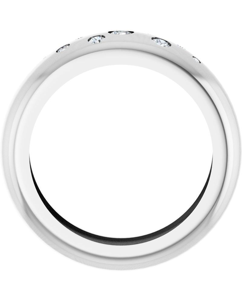 Anel Abaulado Leve Cravejado em Ouro 14k com Diamantes de Laboratório – Modelo 2