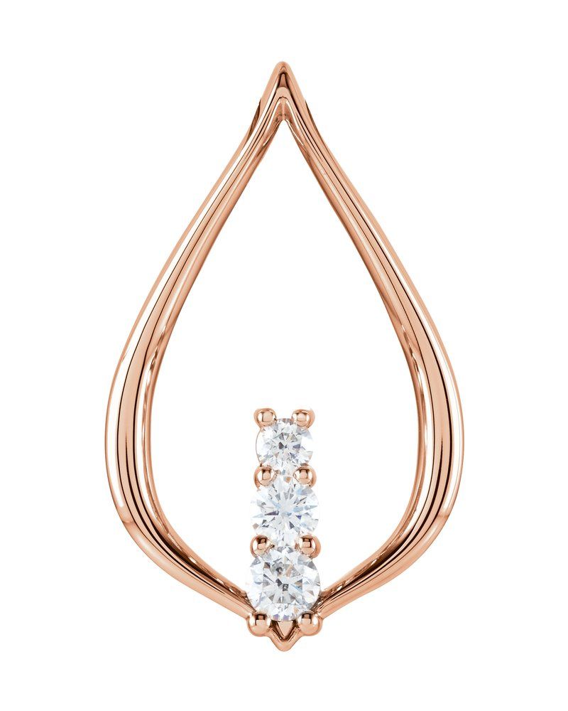 Pingente Três Pedras Orgânico em Ouro 14k com Diamantes Naturais – Modelo 7