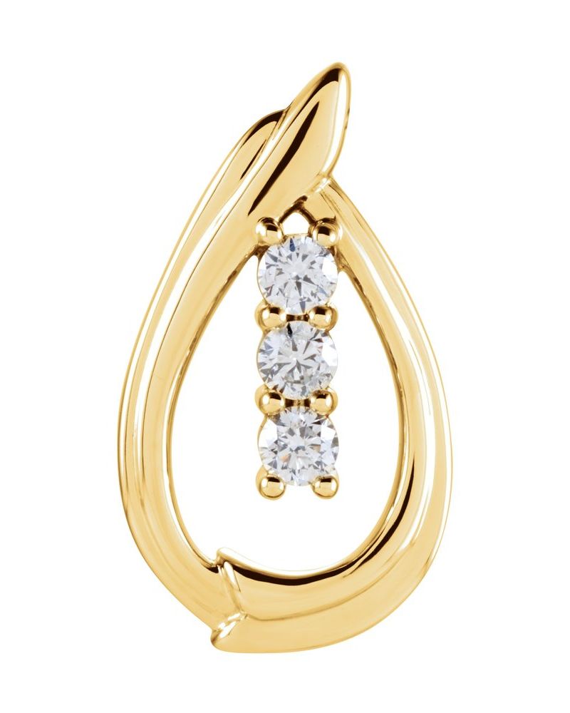 Pingente Três Pedras em Ouro 14k com Diamantes Naturais – Modelo 7
