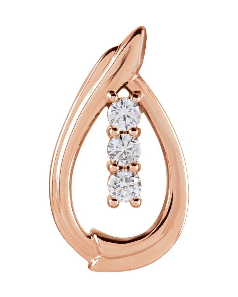 Pingente Três Pedras em Ouro 14k com Diamantes Naturais – Modelo 7