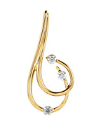 Pingente Três Pedras Orgânico em Ouro 14k com Diamantes Naturais – Modelo 3