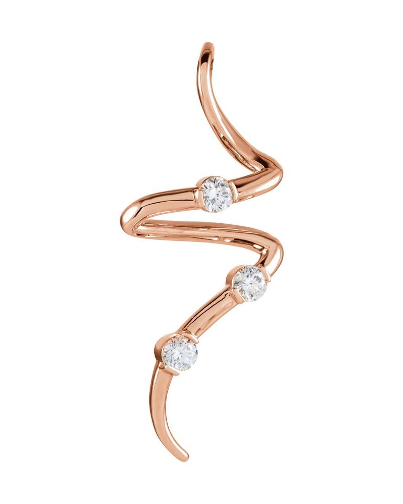 Pingente Três Pedras Orgânico em Ouro 14k com Diamantes Naturais – Modelo 4
