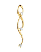 Pingente Três Pedras Orgânico em Ouro 14k com Diamantes Naturais – Modelo 2