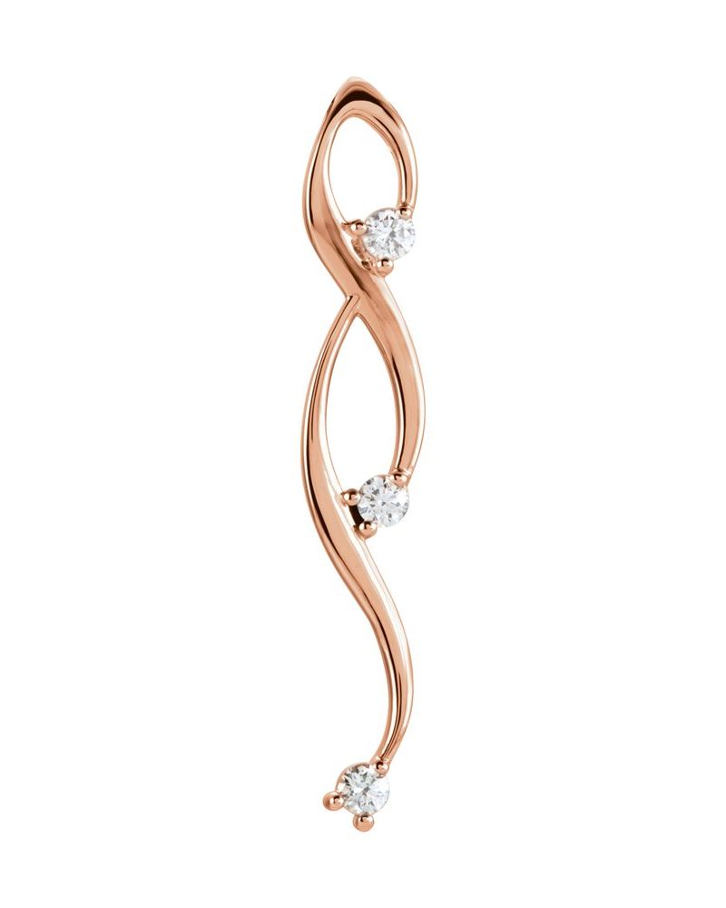 Pingente Três Pedras Orgânico em Ouro 14k com Diamantes Naturais – Modelo 2