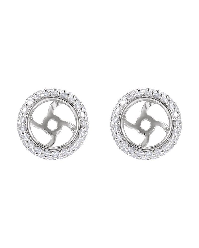 Jaqueta para Brinco Halo em Ouro 14k com Diamantes de Laboratório – Modelo 5