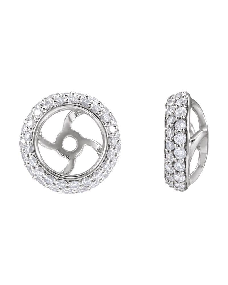 Jaqueta para Brinco Halo em Ouro 14k com Diamantes de Laboratório – Modelo 5