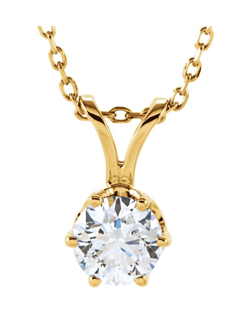 Colar Solitário em Ouro 14k com Diamantes Naturais – Modelo 22