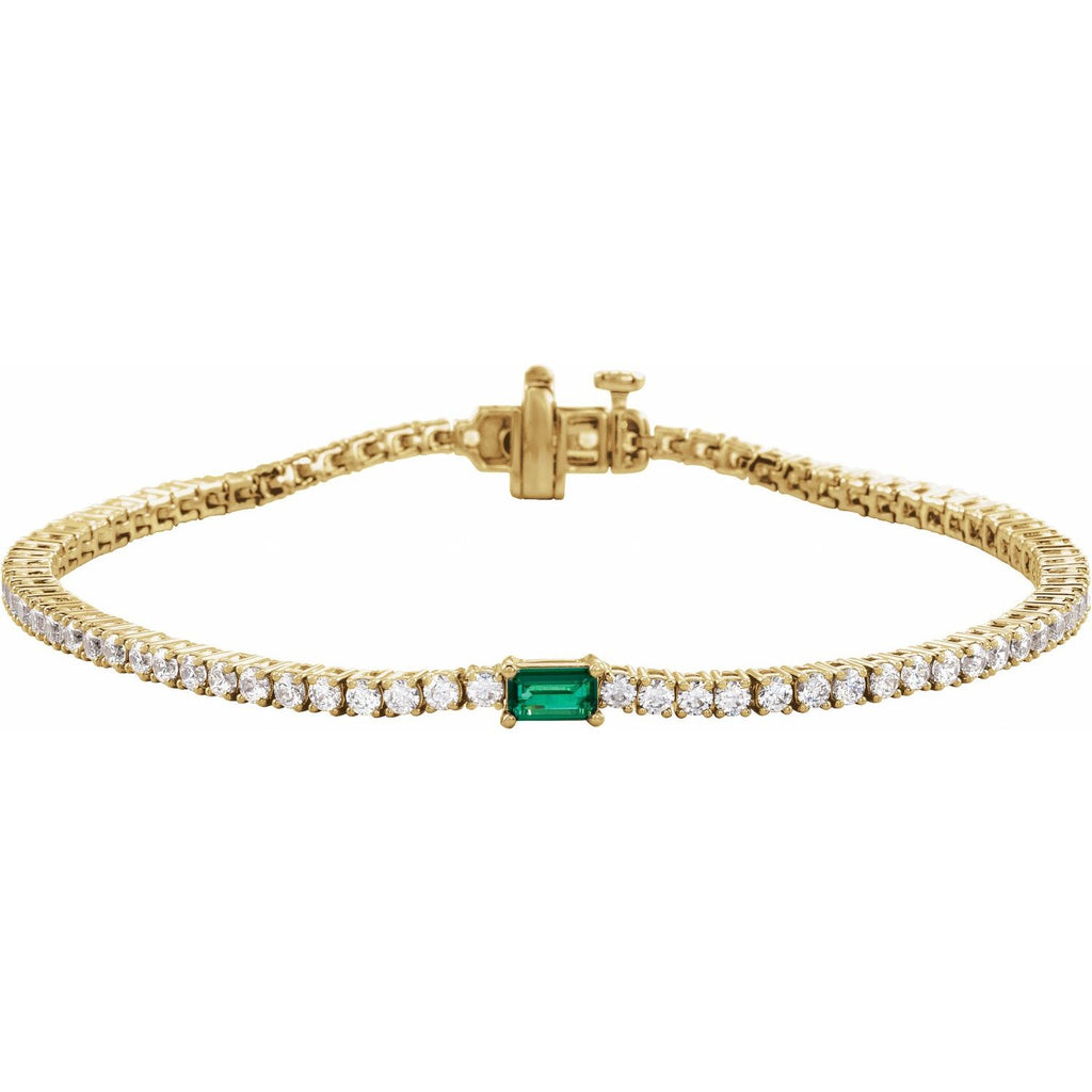 Pulseira riviera esmeralda – Ouro Amarelo 14k