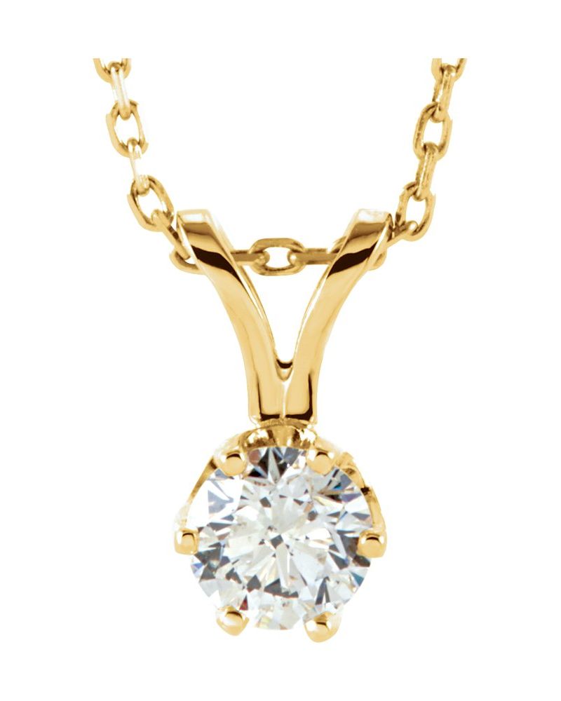 Colar Solitário em Ouro 14k com Diamantes Naturais – Modelo 22