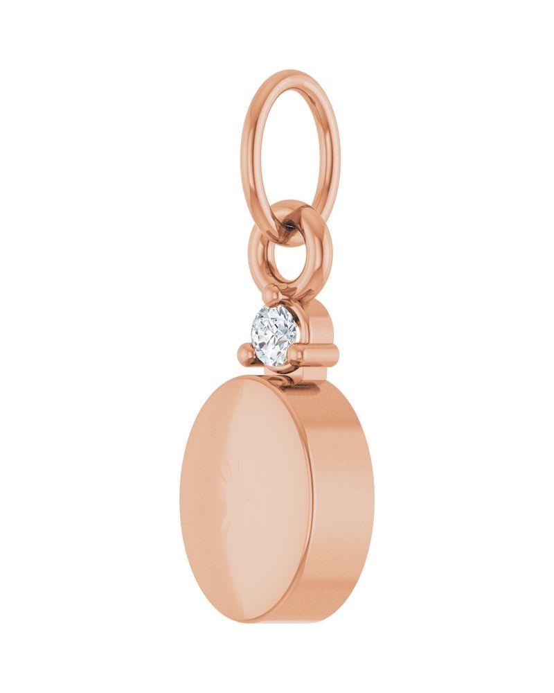 Pingente para Gravação Cravejado em Ouro 14k com Diamantes de Laboratório – Modelo 2