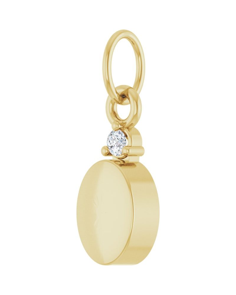 Pingente para Gravação Cravejado em Ouro 14k com Diamantes de Laboratório – Modelo 2
