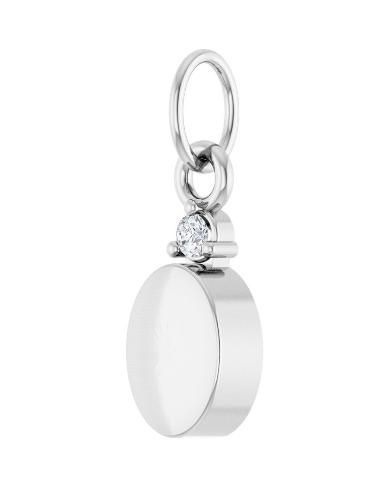 Pingente para Gravação Cravejado em Ouro 14k com Diamantes de Laboratório – Modelo 2